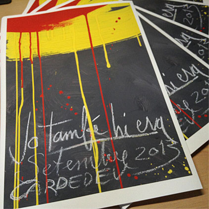 Serie Limitada en Impresiones Giclée: "Jo també hi era" 30 "Jo també hi era": el mural de Cardedeu. Impressió giclée sèrie limitada de l'obra de Jordi Castells.